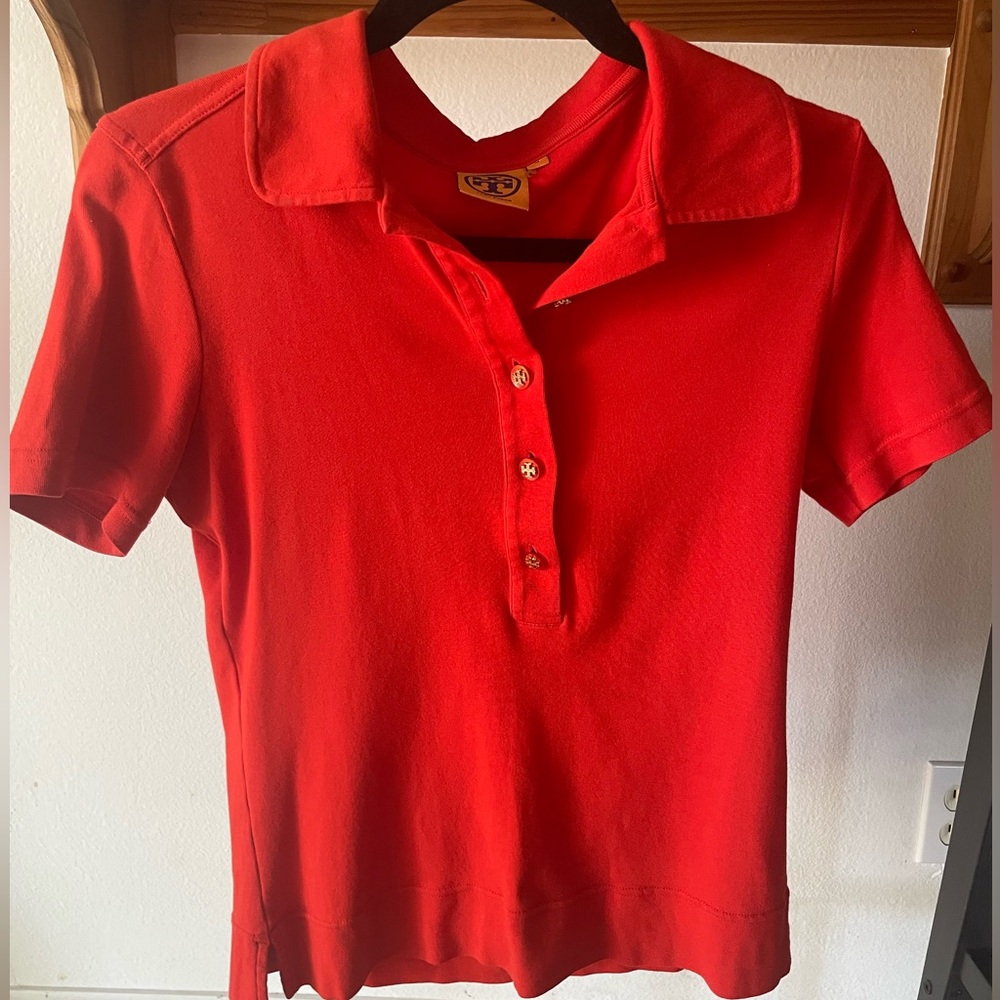 Tory Burch Flame Red polo shirt Size Medium